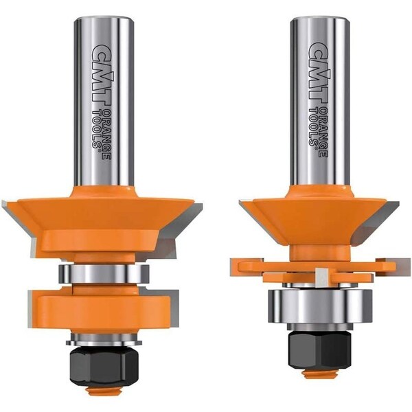 V-Tongue & Groove Bit Set, 1/2-Inch Shank, 1-3/4-Inch Diameter, Carbide-Tipped